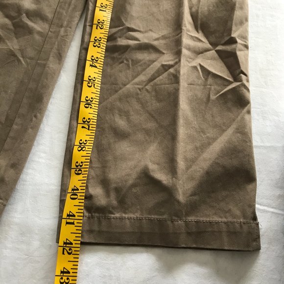 Reyn Spooner Khaki Pants Men Size Large Brown Tie Waist Mid Rise Straight Leg - Picture 7 of 16